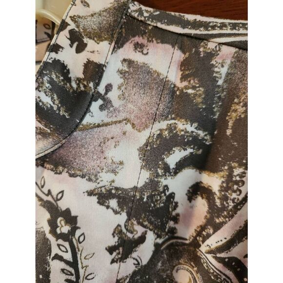 NWOT chico's 2 (Large) Pink & Tan floral paisley blazer with scalloped open fron - Picture 3 of 8